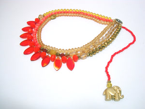 Signature Beaded Fiery Elephant Necklace - Riddhika Jesrani
