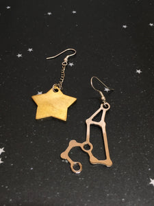 Gold Star 'LEO' Earrings - Riddhika Jesrani