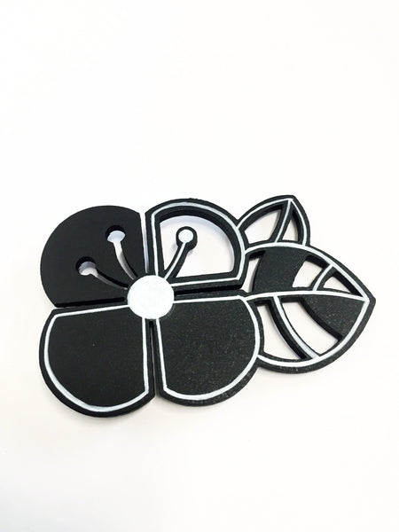 Hand-painted Graphic Flower Brooch (big)