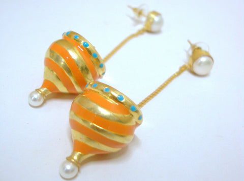 Casa Mila Orange Dome Earrings - Riddhika Jesrani