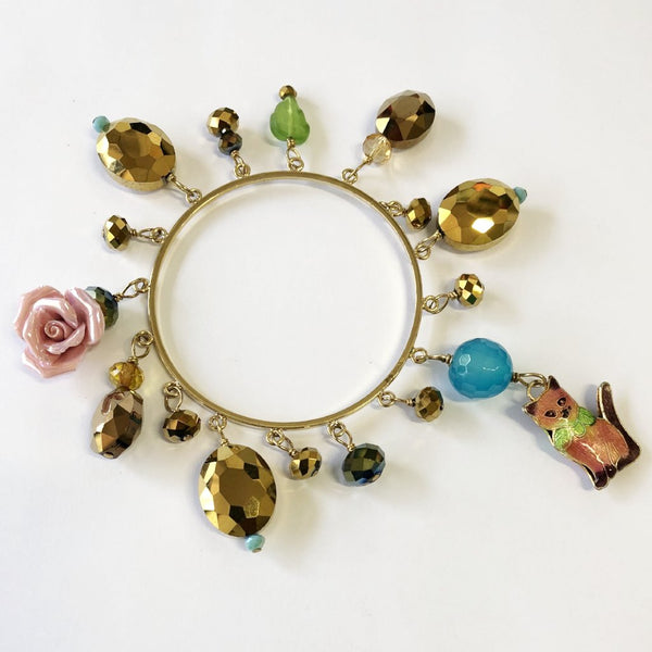 Charm Bangle with Cat