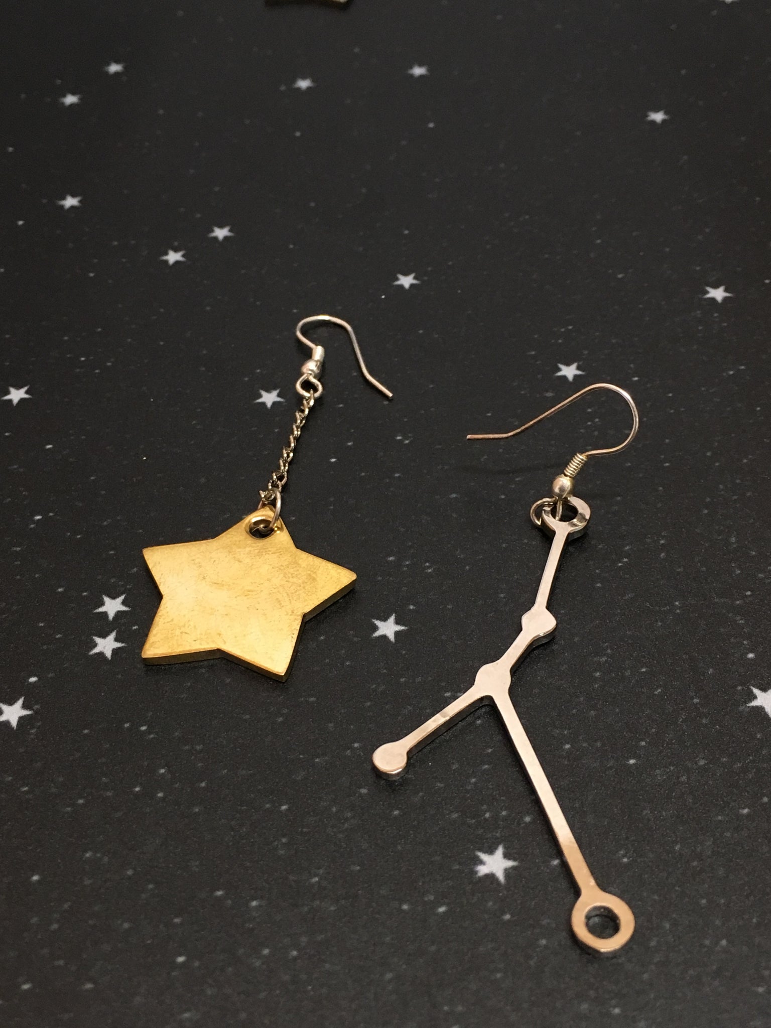 Gold Star 'CANCER' Earrings - Riddhika Jesrani