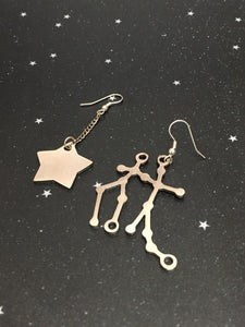 Silver Star 'GEMINI' Earrings - Riddhika Jesrani