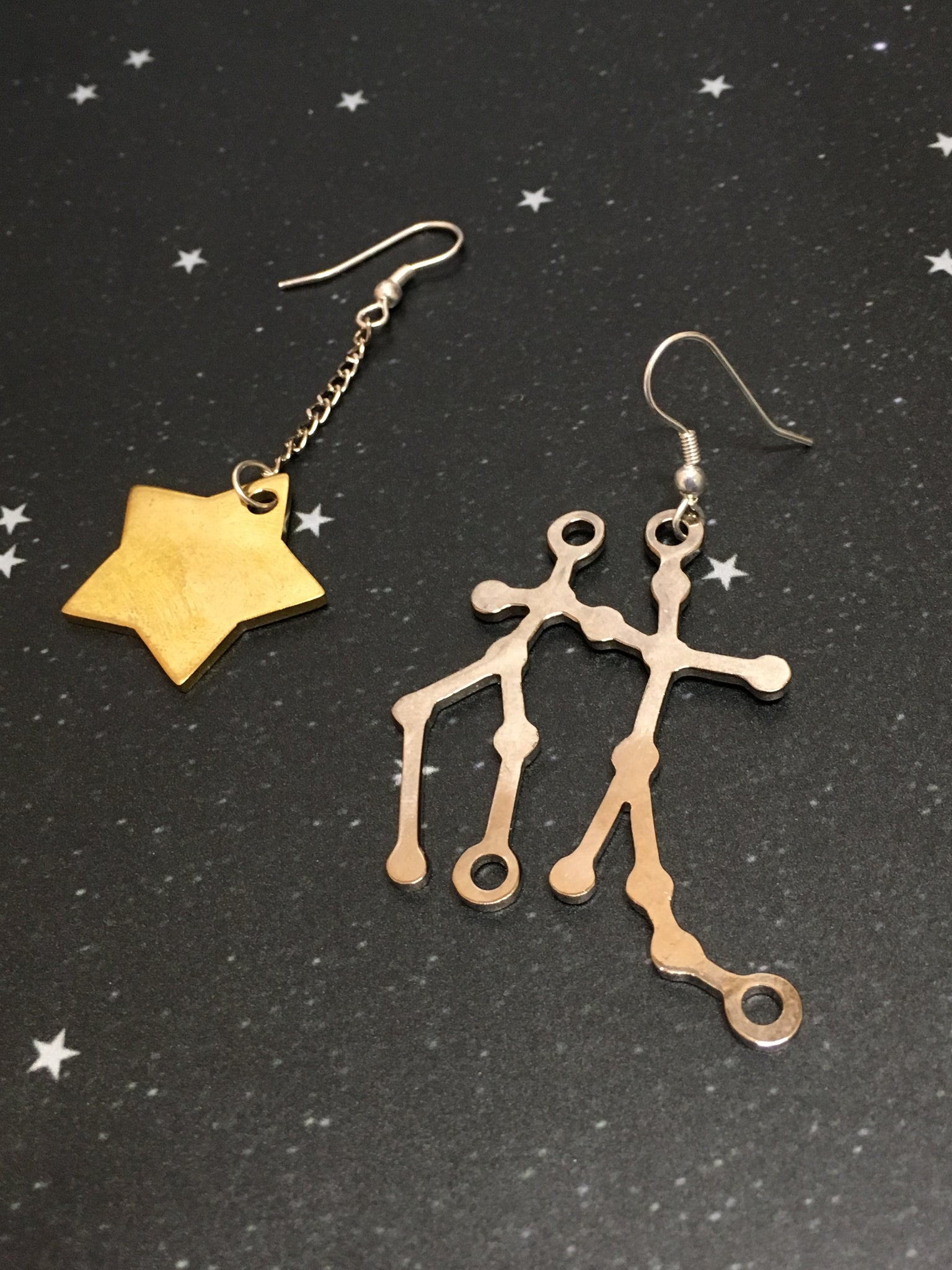 Gold Star 'GEMINI' Earrings - Riddhika Jesrani