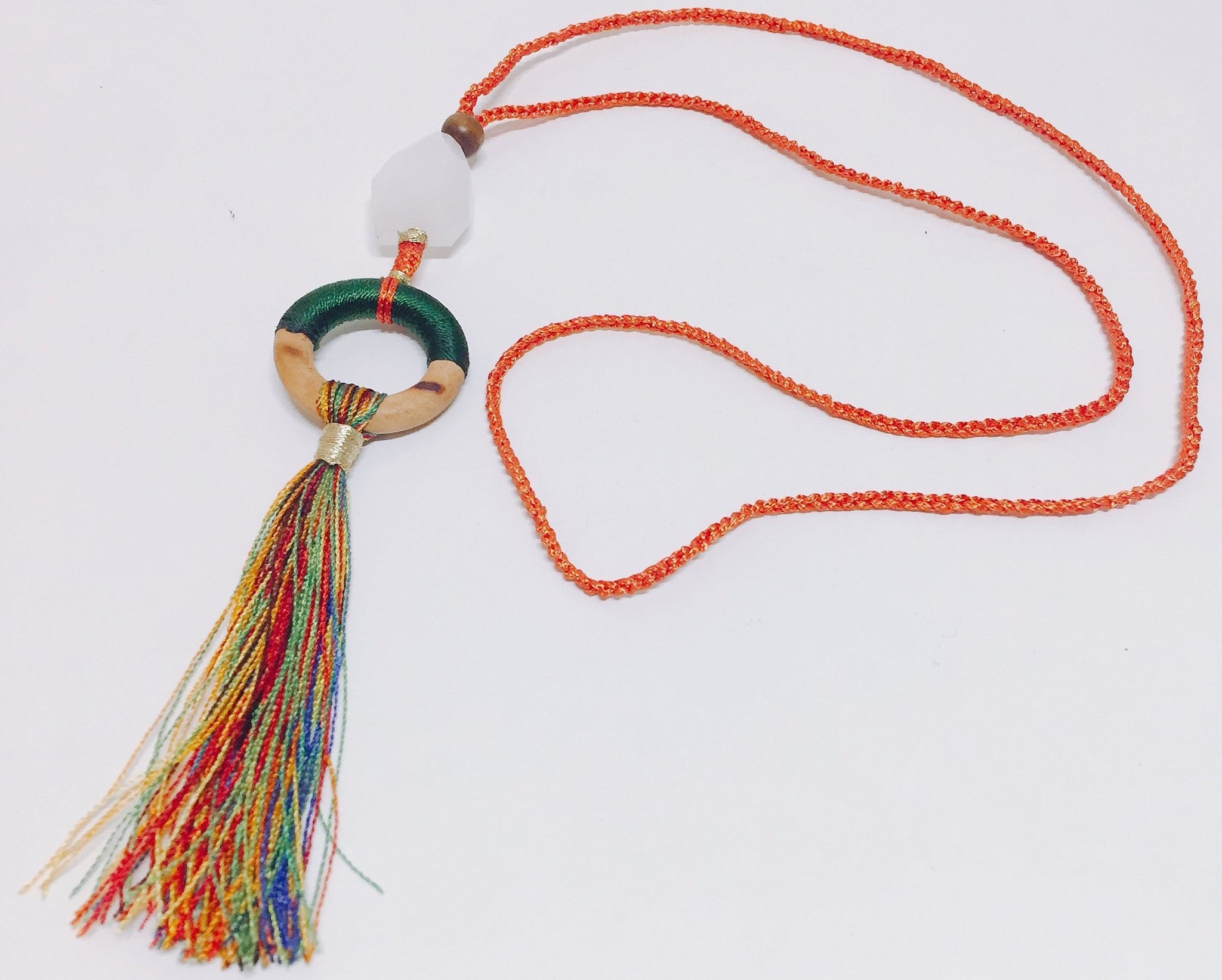 Summer Fun Orange Tassel Necklace - Riddhika Jesrani