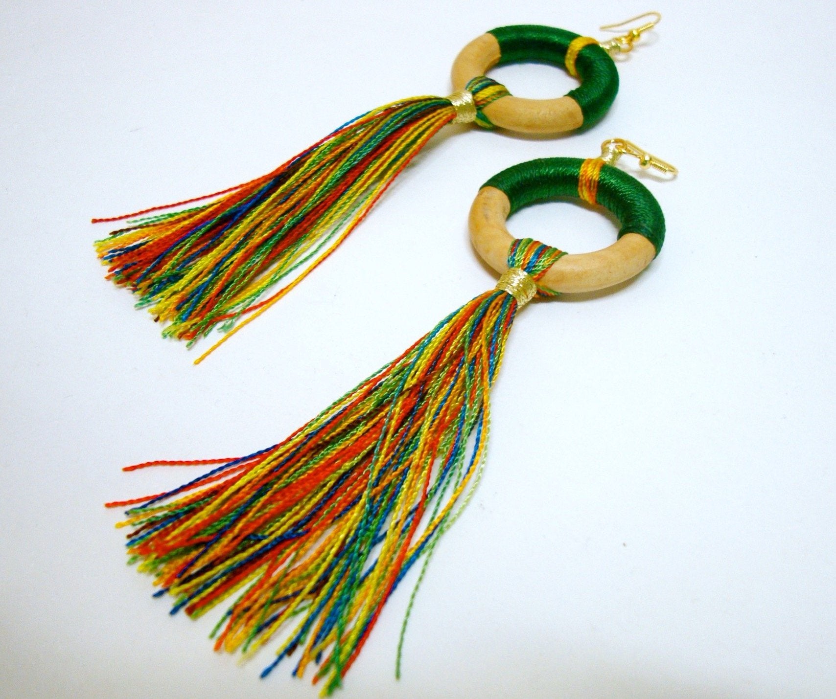 Fun Green Tassel Earrings - Riddhika Jesrani