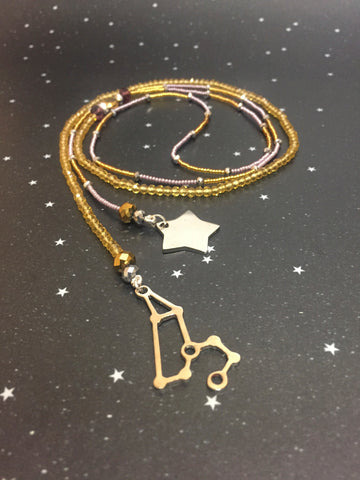 Long Open 'LEO' Necklace with star - Riddhika Jesrani