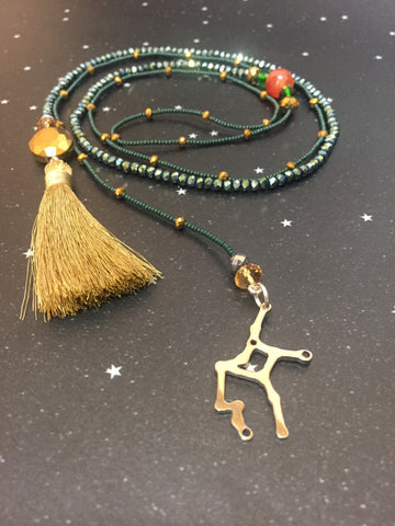 Long Open 'VIRGO' Necklace with Tassel - Riddhika Jesrani