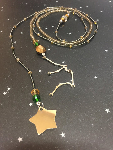 Long Open 'AQUARIUS' Necklace with Star - Riddhika Jesrani