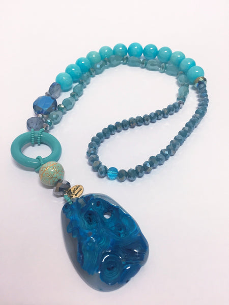 Signature Beaded Sea Blue Necklace - Riddhika Jesrani