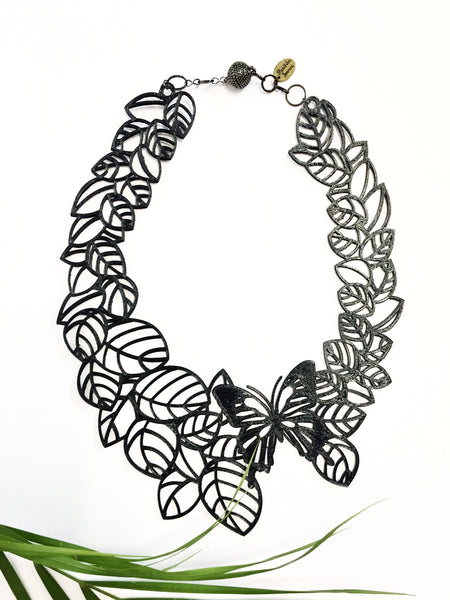 Butterfly and Leaf Necklace