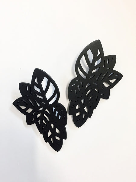 Black Leaf Earrings