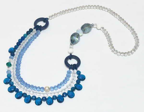 Signature Beaded Beachy Blue Necklace